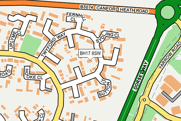 BH17 8SW map - OS OpenMap – Local (Ordnance Survey) BH17 8SW map - OS OpenMap – Local (Ordnance Survey)