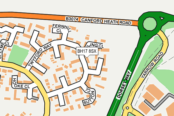 BH17 8SX map - OS OpenMap – Local (Ordnance Survey) BH17 8SX map - OS OpenMap – Local (Ordnance Survey)