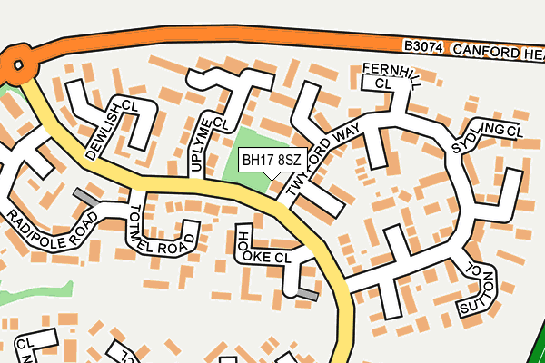 BH17 8SZ map - OS OpenMap – Local (Ordnance Survey) BH17 8SZ map - OS OpenMap – Local (Ordnance Survey)