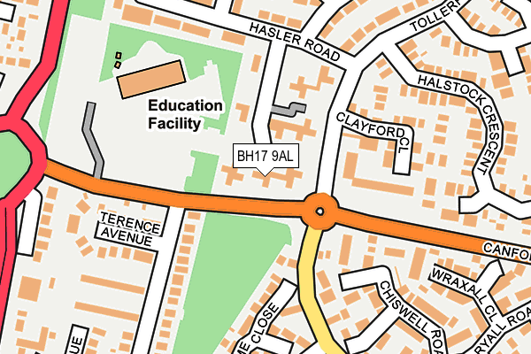 BH17 9AL map - OS OpenMap – Local (Ordnance Survey) BH17 9AL map - OS OpenMap – Local (Ordnance Survey)