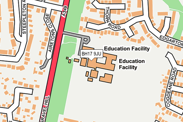 BH17 9JU map - OS OpenMap – Local (Ordnance Survey) BH17 9JU map - OS OpenMap – Local (Ordnance Survey)