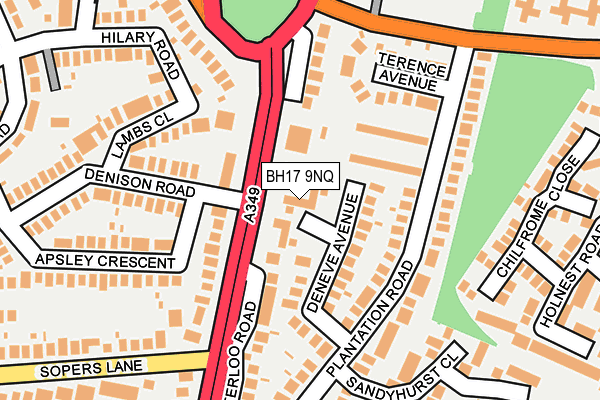BH17 9NQ map - OS OpenMap – Local (Ordnance Survey) BH17 9NQ map - OS OpenMap – Local (Ordnance Survey)