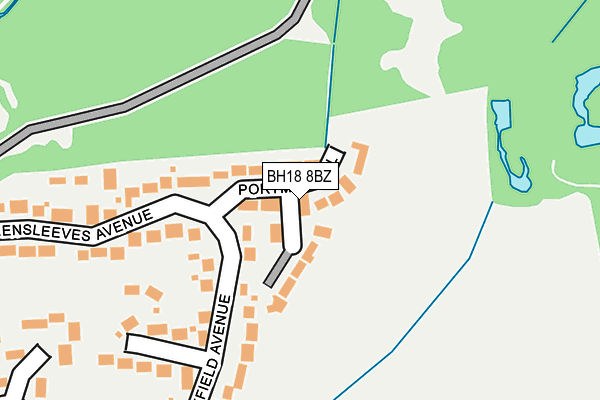 BH18 8BZ map - OS OpenMap – Local (Ordnance Survey) BH18 8BZ map - OS OpenMap – Local (Ordnance Survey)