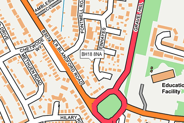 BH18 8NA map - OS OpenMap – Local (Ordnance Survey) BH18 8NA map - OS OpenMap – Local (Ordnance Survey)