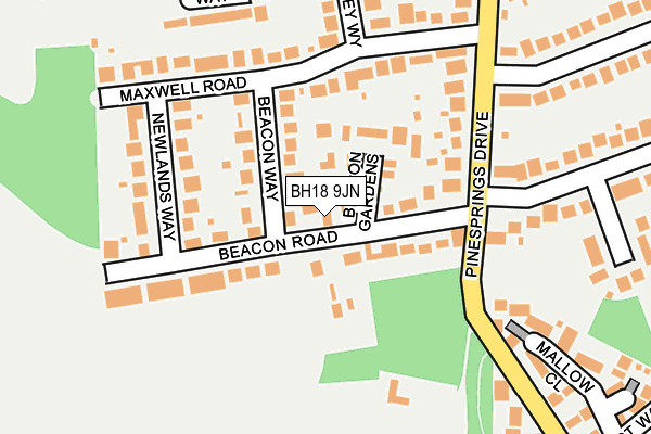 BH18 9JN map - OS OpenMap – Local (Ordnance Survey) BH18 9JN map - OS OpenMap – Local (Ordnance Survey)