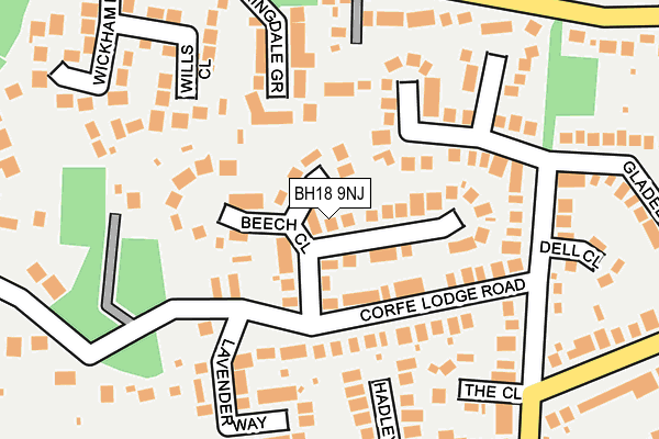 BH18 9NJ map - OS OpenMap – Local (Ordnance Survey) BH18 9NJ map - OS OpenMap – Local (Ordnance Survey)