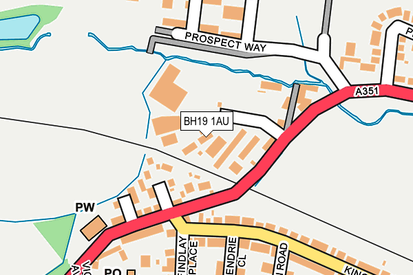 BH19 1AU map - OS OpenMap – Local (Ordnance Survey)