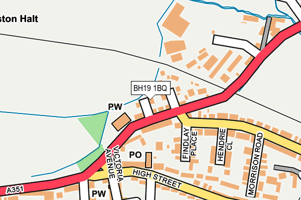 BH19 1BQ map - OS OpenMap – Local (Ordnance Survey)