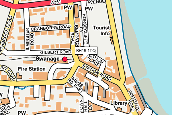 BH19 1DQ map - OS OpenMap – Local (Ordnance Survey)