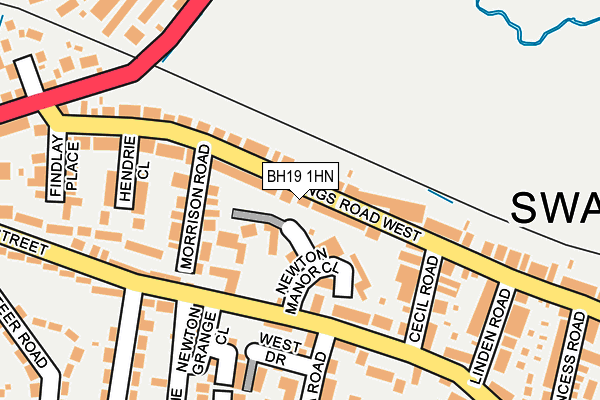 BH19 1HN map - OS OpenMap – Local (Ordnance Survey)