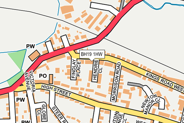 BH19 1HW map - OS OpenMap – Local (Ordnance Survey) BH19 1HW map - OS OpenMap – Local (Ordnance Survey)