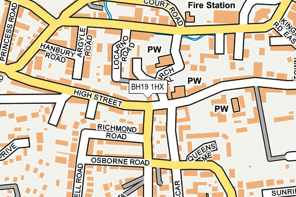 BH19 1HX map - OS OpenMap – Local (Ordnance Survey) BH19 1HX map - OS OpenMap – Local (Ordnance Survey)