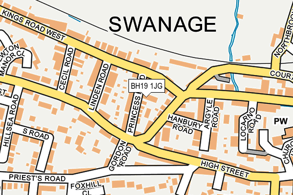 BH19 1JG map - OS OpenMap – Local (Ordnance Survey)