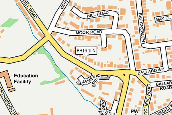 BH19 1LN map - OS OpenMap – Local (Ordnance Survey) BH19 1LN map - OS OpenMap – Local (Ordnance Survey)