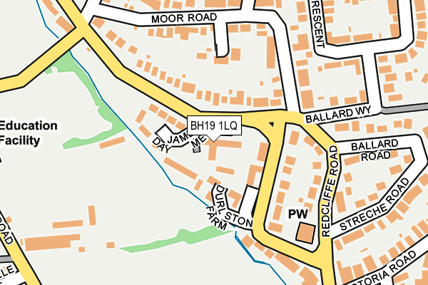BH19 1LQ map - OS OpenMap – Local (Ordnance Survey)