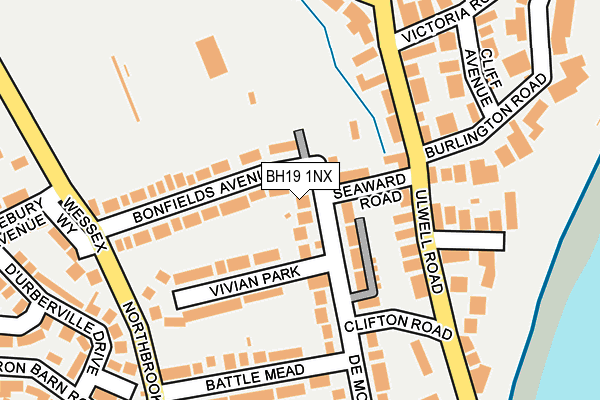 BH19 1NX map - OS OpenMap – Local (Ordnance Survey) BH19 1NX map - OS OpenMap – Local (Ordnance Survey)