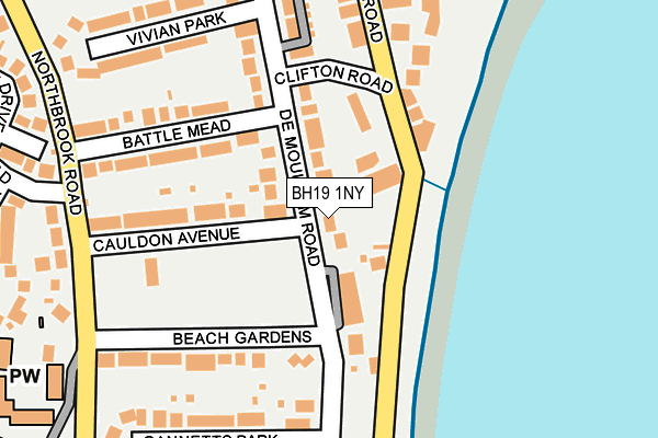 BH19 1NY map - OS OpenMap – Local (Ordnance Survey) BH19 1NY map - OS OpenMap – Local (Ordnance Survey)