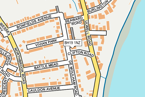 BH19 1NZ map - OS OpenMap – Local (Ordnance Survey) BH19 1NZ map - OS OpenMap – Local (Ordnance Survey)