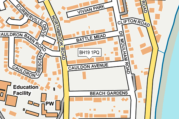 BH19 1PQ map - OS OpenMap – Local (Ordnance Survey) BH19 1PQ map - OS OpenMap – Local (Ordnance Survey)
