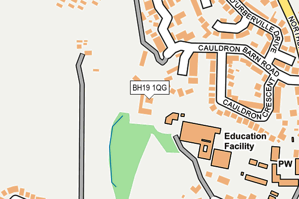 BH19 1QG map - OS OpenMap – Local (Ordnance Survey) BH19 1QG map - OS OpenMap – Local (Ordnance Survey)