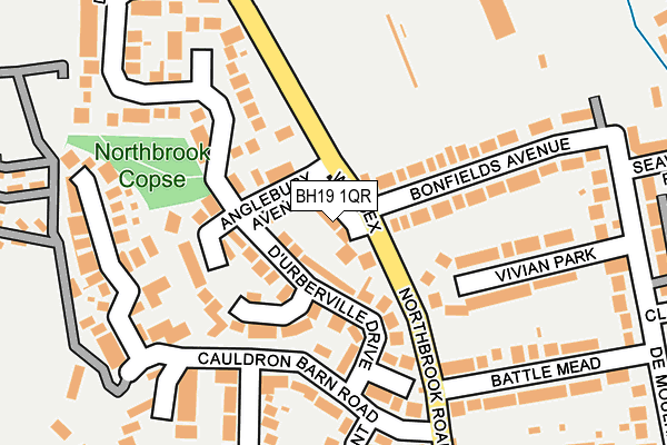 BH19 1QR map - OS OpenMap – Local (Ordnance Survey) BH19 1QR map - OS OpenMap – Local (Ordnance Survey)