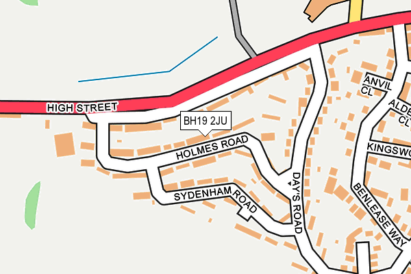 BH19 2JU map - OS OpenMap – Local (Ordnance Survey) BH19 2JU map - OS OpenMap – Local (Ordnance Survey)