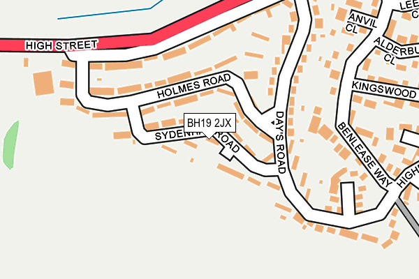 BH19 2JX map - OS OpenMap – Local (Ordnance Survey) BH19 2JX map - OS OpenMap – Local (Ordnance Survey)
