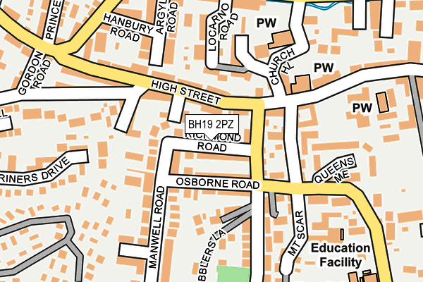 BH19 2PZ map - OS OpenMap – Local (Ordnance Survey) BH19 2PZ map - OS OpenMap – Local (Ordnance Survey)