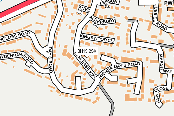 BH19 2SX map - OS OpenMap – Local (Ordnance Survey) BH19 2SX map - OS OpenMap – Local (Ordnance Survey)