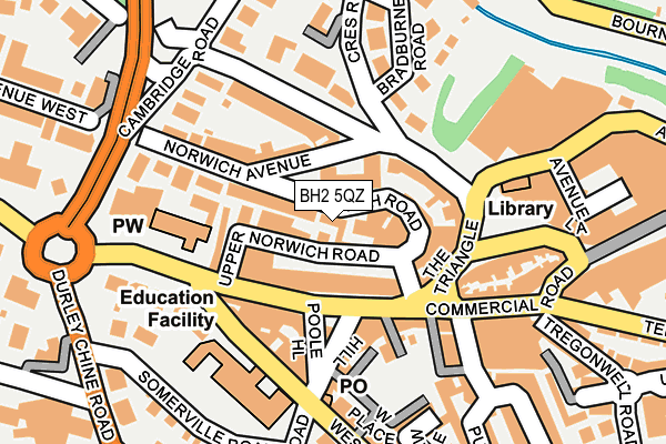 BH2 5QZ map - OS OpenMap – Local (Ordnance Survey) BH2 5QZ map - OS OpenMap – Local (Ordnance Survey)