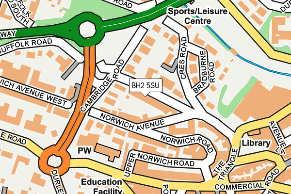 BH2 5SU map - OS OpenMap – Local (Ordnance Survey) BH2 5SU map - OS OpenMap – Local (Ordnance Survey)