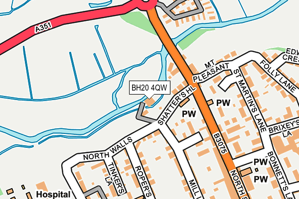 BH20 4QW map - OS OpenMap – Local (Ordnance Survey) BH20 4QW map - OS OpenMap – Local (Ordnance Survey)