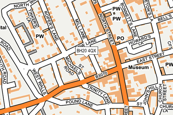 BH20 4QX map - OS OpenMap – Local (Ordnance Survey)