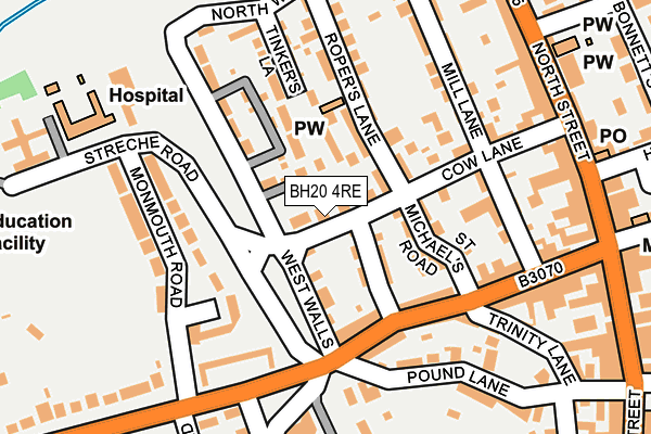 BH20 4RE map - OS OpenMap – Local (Ordnance Survey) BH20 4RE map - OS OpenMap – Local (Ordnance Survey)