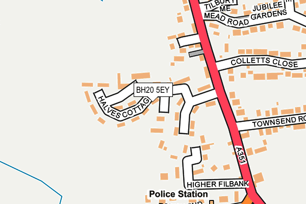 BH20 5EY map - OS OpenMap – Local (Ordnance Survey)
