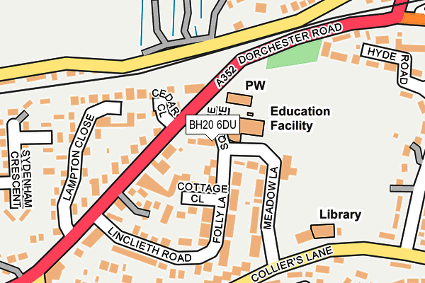 BH20 6DU map - OS OpenMap – Local (Ordnance Survey)