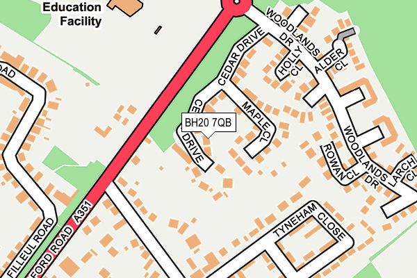 BH20 7QB map - OS OpenMap – Local (Ordnance Survey) BH20 7QB map - OS OpenMap – Local (Ordnance Survey)