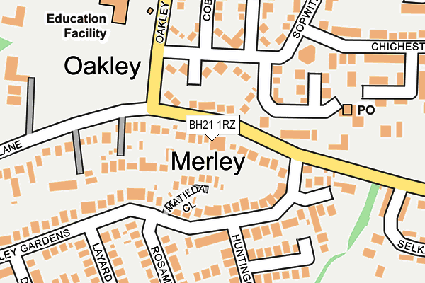 BH21 1RZ map - OS OpenMap – Local (Ordnance Survey) BH21 1RZ map - OS OpenMap – Local (Ordnance Survey)