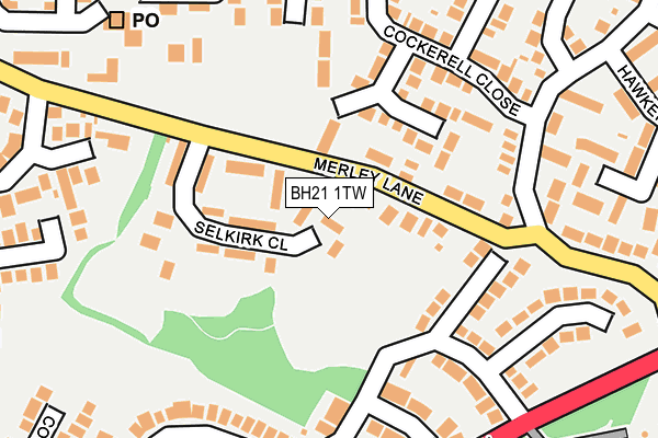 BH21 1TW map - OS OpenMap – Local (Ordnance Survey) BH21 1TW map - OS OpenMap – Local (Ordnance Survey)