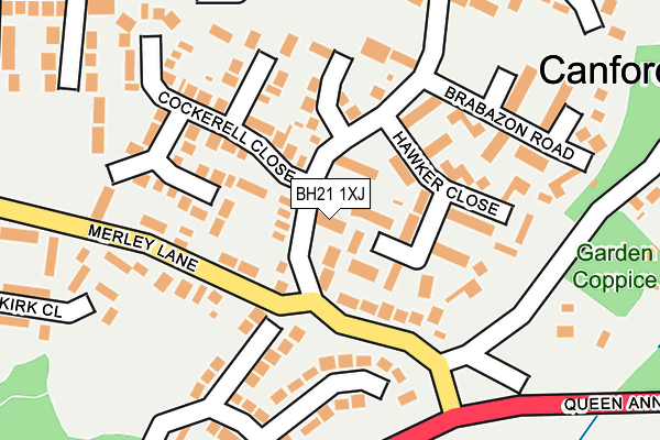 BH21 1XJ map - OS OpenMap – Local (Ordnance Survey) BH21 1XJ map - OS OpenMap – Local (Ordnance Survey)