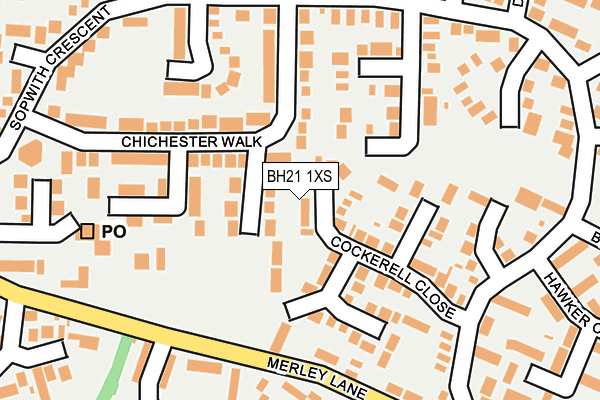 BH21 1XS map - OS OpenMap – Local (Ordnance Survey) BH21 1XS map - OS OpenMap – Local (Ordnance Survey)