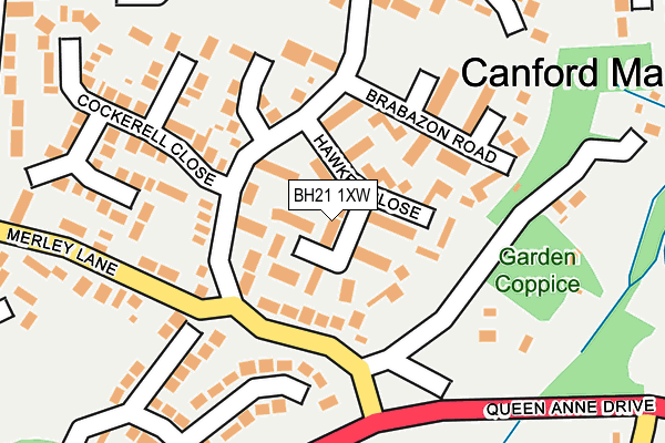 BH21 1XW map - OS OpenMap – Local (Ordnance Survey) BH21 1XW map - OS OpenMap – Local (Ordnance Survey)