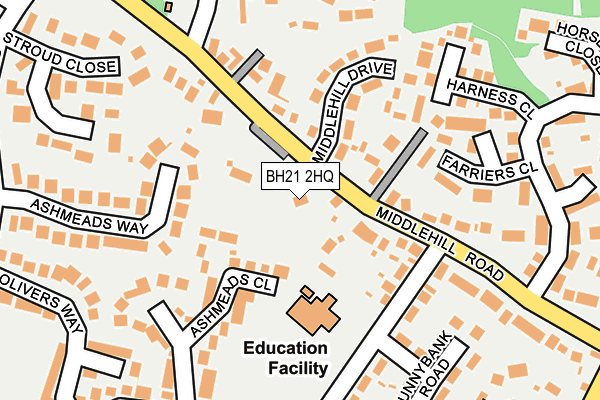 BH21 2HQ map - OS OpenMap – Local (Ordnance Survey)