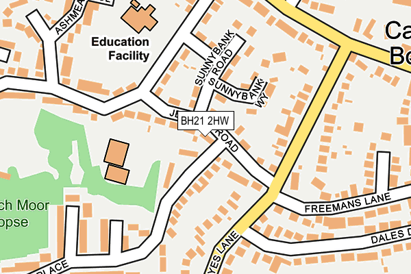 BH21 2HW map - OS OpenMap – Local (Ordnance Survey) BH21 2HW map - OS OpenMap – Local (Ordnance Survey)