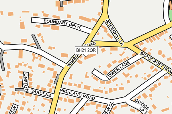 BH21 2QR map - OS OpenMap – Local (Ordnance Survey) BH21 2QR map - OS OpenMap – Local (Ordnance Survey)