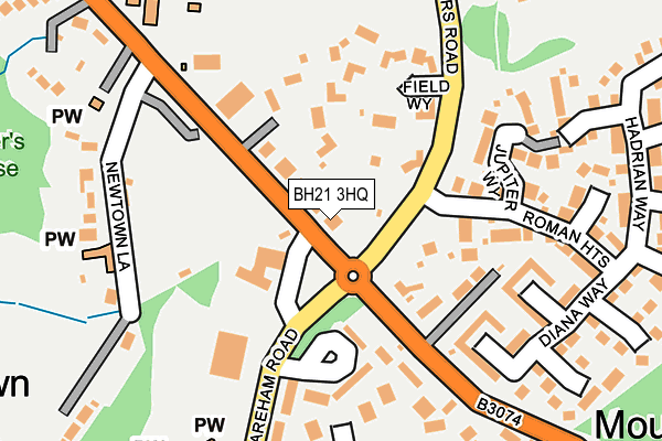 BH21 3HQ map - OS OpenMap – Local (Ordnance Survey) BH21 3HQ map - OS OpenMap – Local (Ordnance Survey)