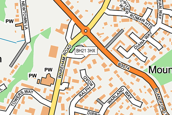 BH21 3HX map - OS OpenMap – Local (Ordnance Survey) BH21 3HX map - OS OpenMap – Local (Ordnance Survey)