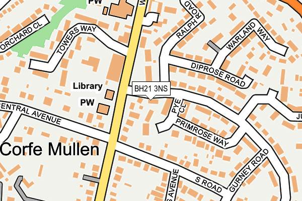 BH21 3NS map - OS OpenMap – Local (Ordnance Survey)