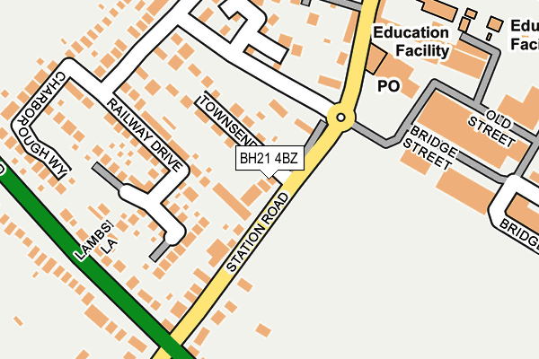 BH21 4BZ map - OS OpenMap – Local (Ordnance Survey) BH21 4BZ map - OS OpenMap – Local (Ordnance Survey)