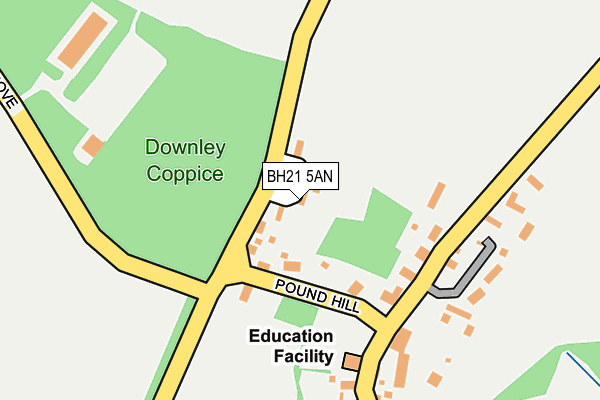 BH21 5AN map - OS OpenMap – Local (Ordnance Survey) BH21 5AN map - OS OpenMap – Local (Ordnance Survey)